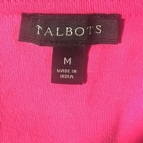 Talbots Pink Short Sleeve Lace / Eyelet Interlock Shift Mini Dress Size M Medium - Picture 7 of 9